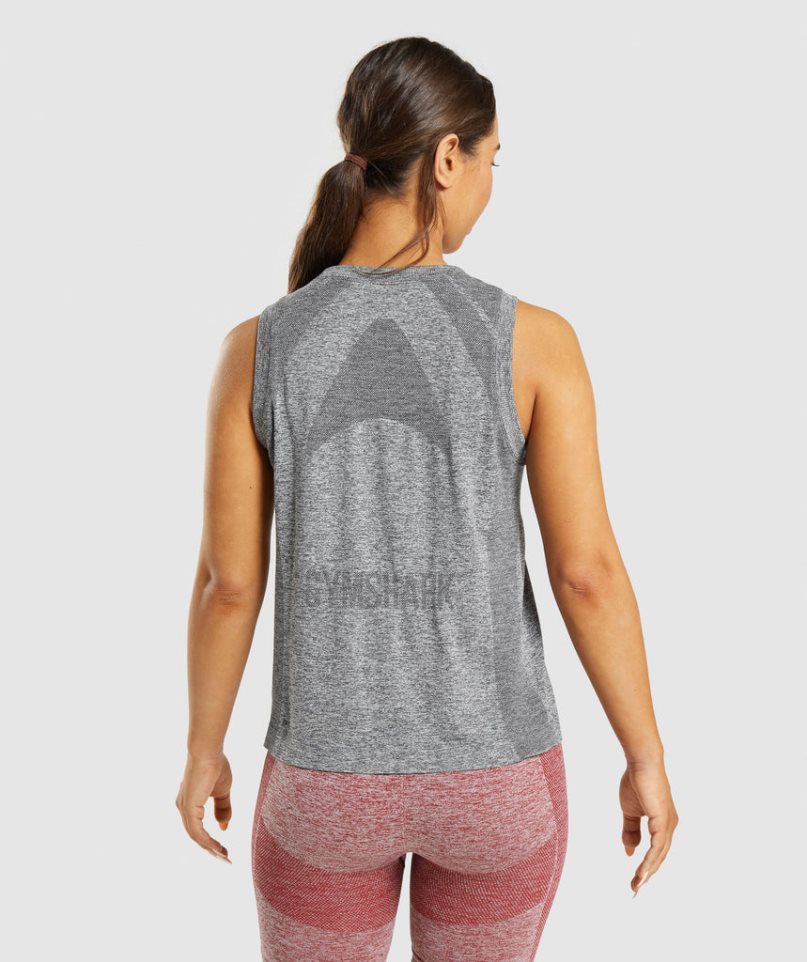 Women's Gymshark Flex Loose Top Tanks Grey | CA A57N30